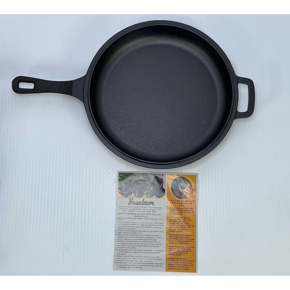 New Bruntmor Cast Iron Frying Pan‎ Or Lid  9.5" Black